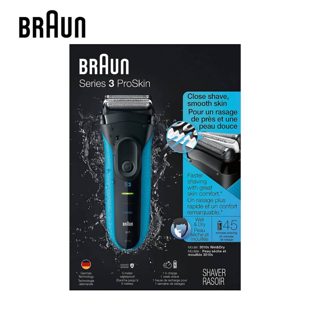 Braun Series 3 3010S/310S เครื่องโกนหนวดไฟฟ้า(ของแท้พร้อมส่ง) รองรับแบบเปียก และแห้ง ชาร์จเร็ว 5 นาที สําหรับผู้ชาย
