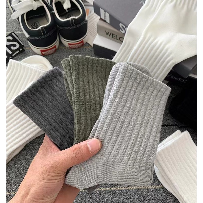 ถุงเท้าทำงาน สีพื้น ผ้านิ่ม ดูดซับเหงื่อ แฟชั่น สไตล์เกาหลีKorean breathable socks cotton socks solid color socks ราคา ถูกที่สุด ดีลบีเคเค แกลเลอรีภาพที่ 6