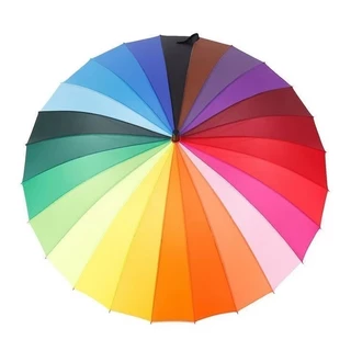 ร่มขนาดใหญ่สีรุ้ง กันแดด กันฝน กันแสง รุ่น16ก้าน 16สี สีสันสดใส วัสดุแข็งแรง ด้ามจับทนทานพอดีมือ