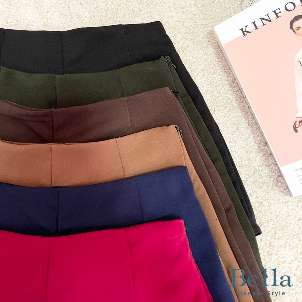 Bella Hign Shorts กางเกงขาสั้นเอวสูง มีกระเป๋าซิปข้าง มี 11 สี (size S-XL)