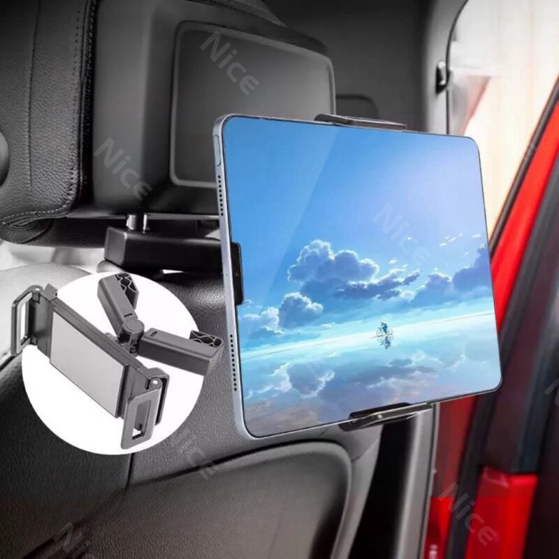 ที่วางโทรศัพท์มือถือ ติดเบาะหลังรถยนต์ แท็บเล็ต iPad หมุนได้ 360 องศา 4.7-12.9 นิ้ว ปรับได้ มั่นคง สําหรับรถยนต์