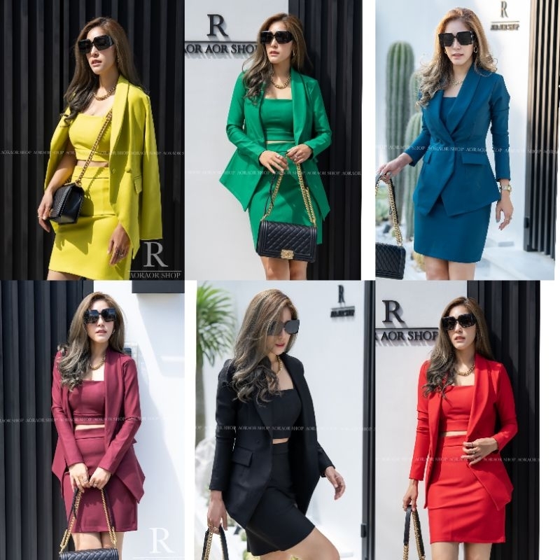 LALITA Set สูทกระโปรง ทรงA  งานเกรดพรีเมี่ยม สูทผู้หญิง สูททำงาน ชุดออกงาน ผ้าคุณภาพดีมาก กระชับตามต