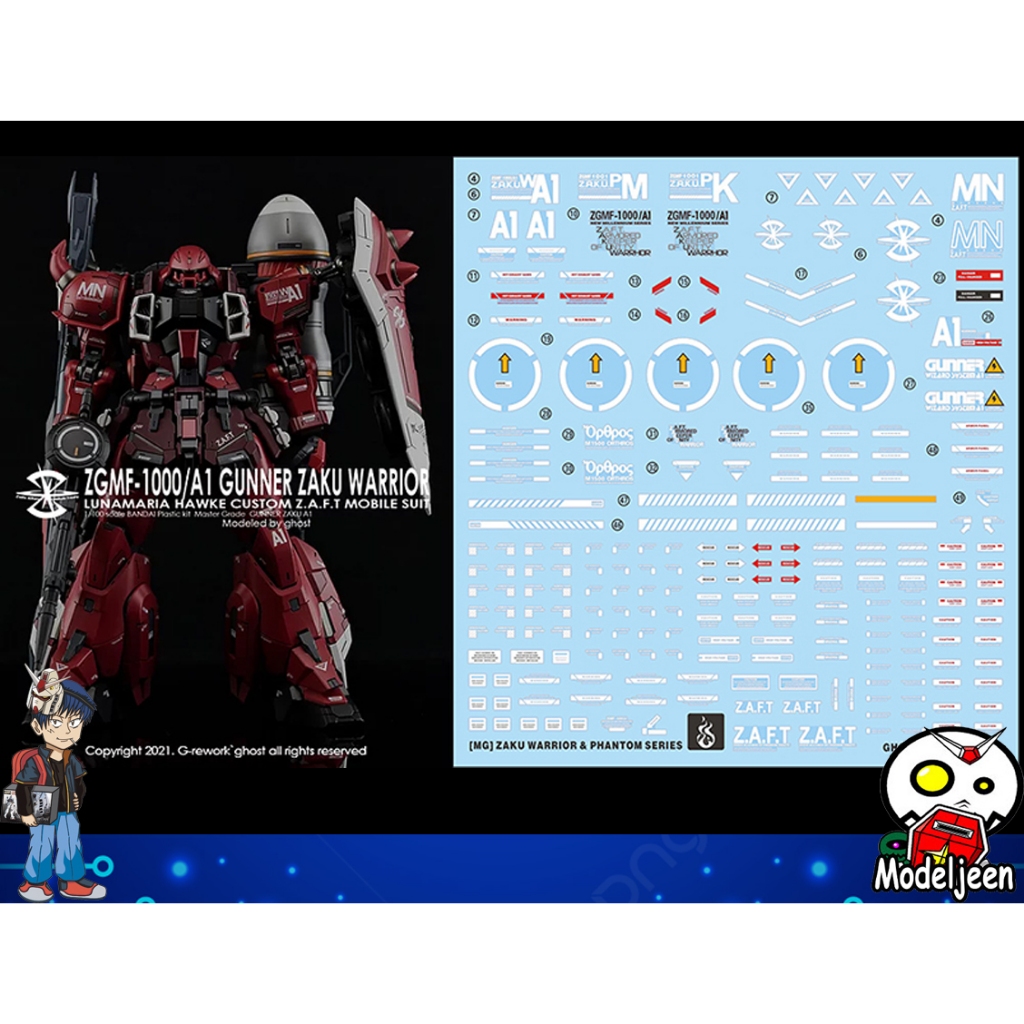 (Ghost-Decal) Water Decal 012 MG1/100 Gunner Zaku Warrior