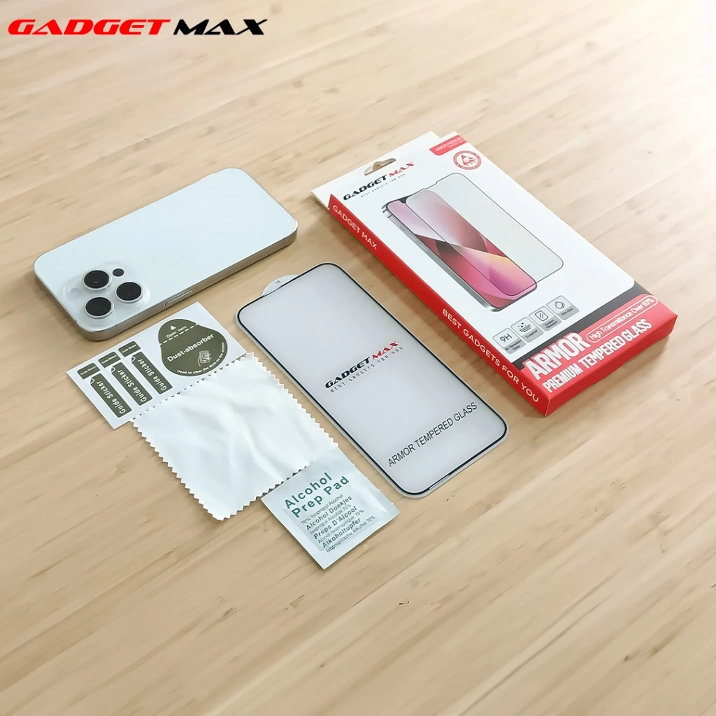 GADGET MAX ฟิล์มกระจกนิรภัย IPHONE 15 PRO 2.5D ANTI-STATIC thumbnail 5