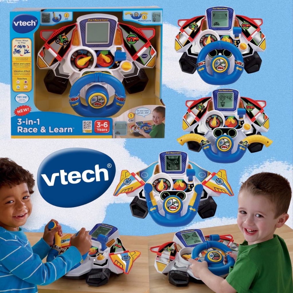 นำเข้า🇺🇸 รถแข่งสอนภาษา VTech 3-in-1 Race and Learn,Blue