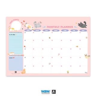 The Artist Collection Table Planner | Kuro&Friends แพลนเนอร์A3รูปน้องแมว เขียนเดือนและวันที่ได้