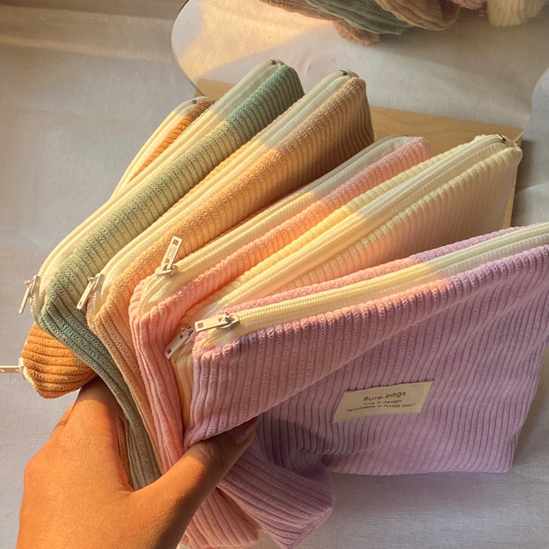 กระเป๋าซิปผ้าลูกฟูกสีพาสเทล flure.bags ราคา ถูกที่สุด ดีลบีเคเค แกลเลอรีภาพที่ 5