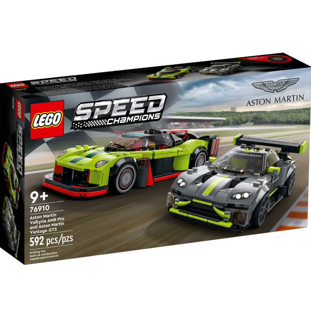 LEGO Speed Champions Aston Martin Valkyrie AMR Pro and Aston Martin Vantage GT3 76910