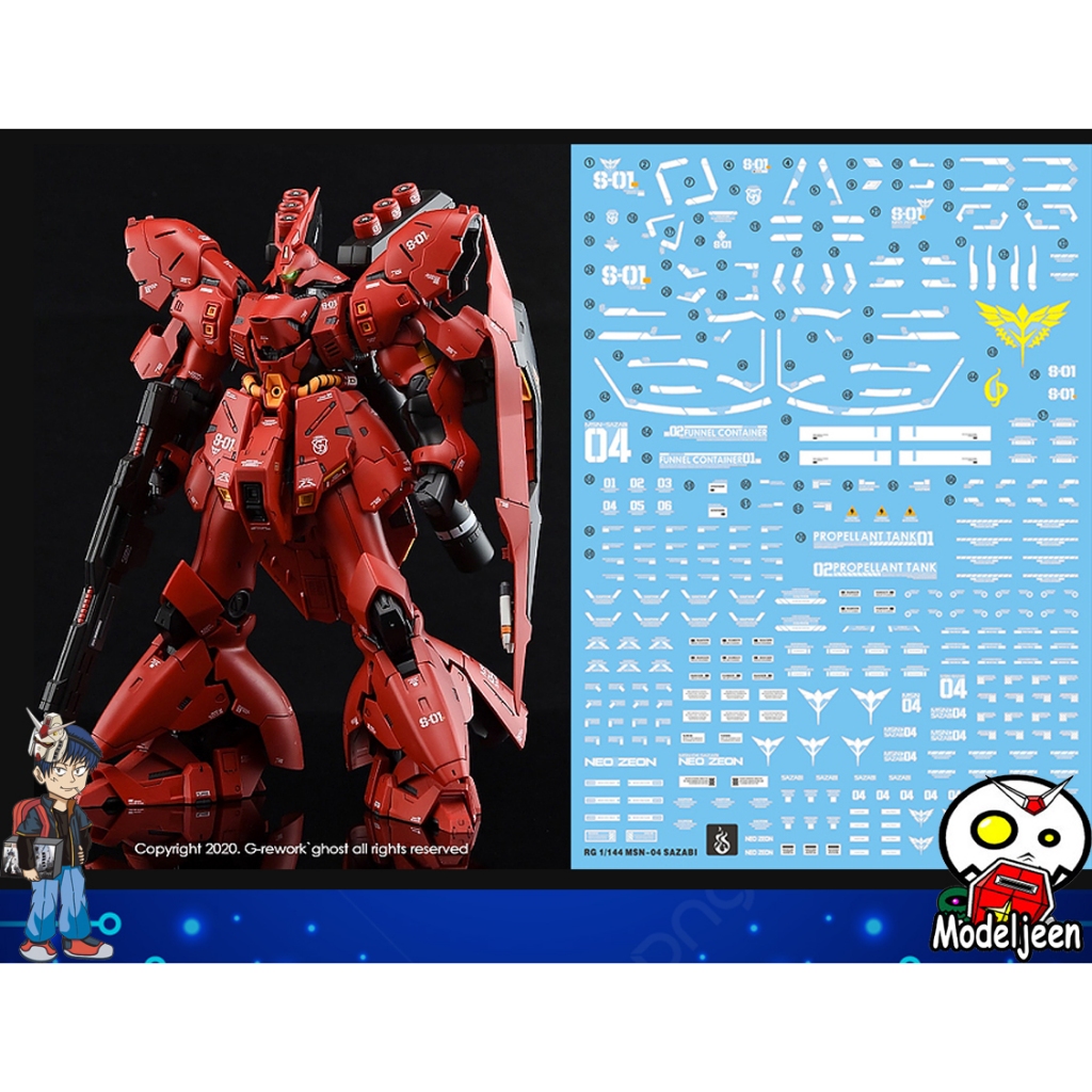 (Ghost Decal) Water Decal 014 RG1/144 Sazabi ยี่ห่อ Ghost-Decal
