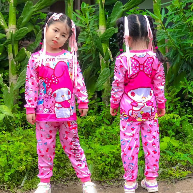 ชุดเด็กผู้หญิงแขนยาวขายาว ลายน่ารักๆ ผ้าไมโคร ลายสวยชัด