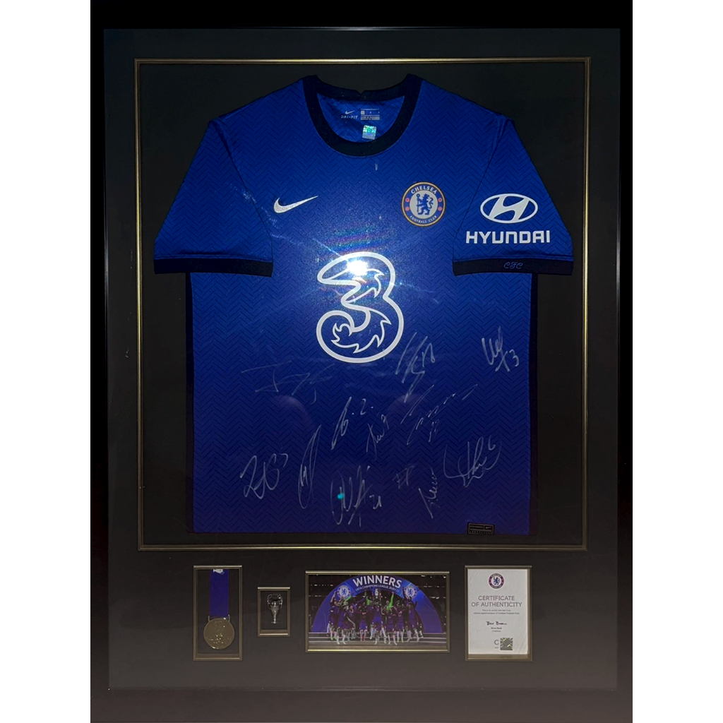 เสื้อ Chelsea เหย้า 2020/21 ชุดแชมป์ Uefa Champions League พร้อมลายเซ็นต์นักเตะ Chelsea 12 คน พร้อมก