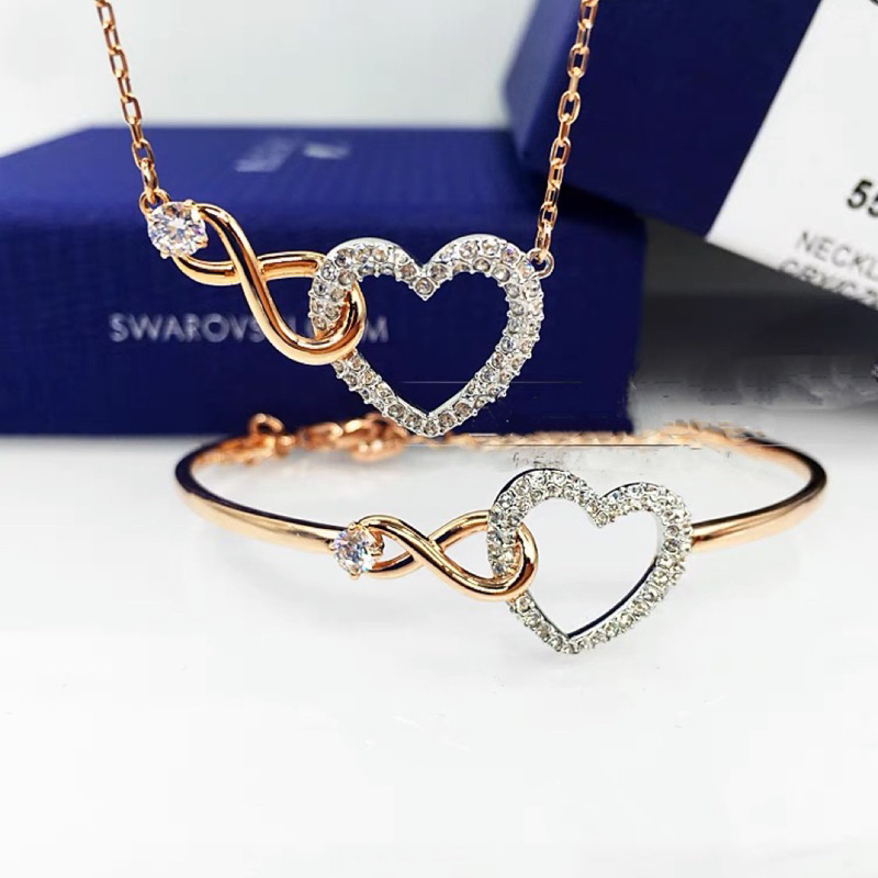 พร้อมส่งทีไทย สร้อยคอ Swarovski Infinity Heart Necklace สวารอฟสกี้ สวารอฟ ของขวัญ ของแท้ 100%