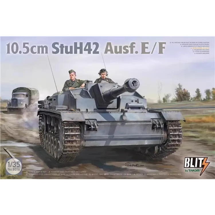 พลาสติก โมเดล ประกอบ TAKOM สเกล 1/35 10.5cm StuH42 Ausf.E/F (8016)