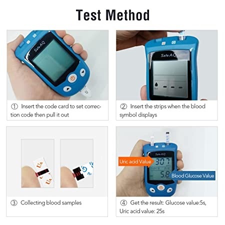 เครื่องวัดน้ำตาลและกรดยูริคยี่ห้อ Sinocare รุ่น Safe AQ UG 50 แถบ พร้อมเข็มและปากกา ราคา ถูกที่สุด ดีลบีเคเค แกลเลอรีภาพที่ 4
