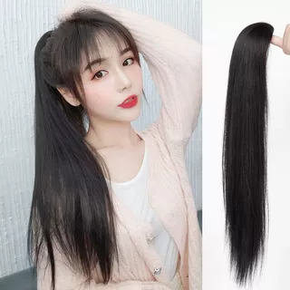 🍓หางม้าตรงสวย ชิ้นหนา (คุณภาพดี) พร้อมส่ง วิกผมหางม้า ไหมทนความร้อน วิกแฮร์พีซ เกรดพรีเมี่ยม 45/55/65CM ผมปลอม