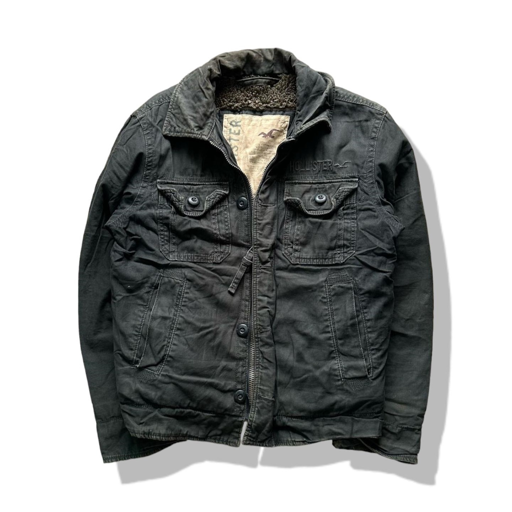 Hollister Black Zipper Jacket รอบอก 46”