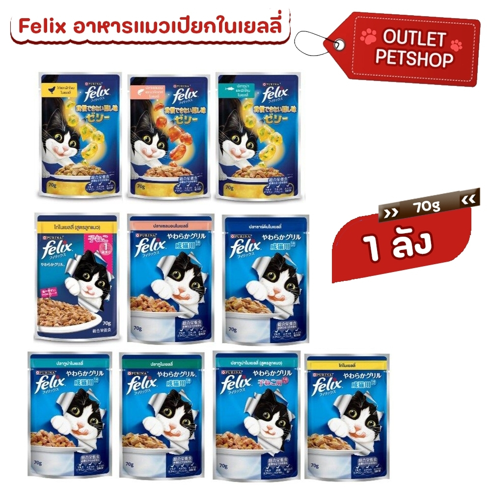 FELIX เฟลิกซ์ อาหารเปียกแมว [ยกลัง 24 ซอง] ขนาด 85 กรัม
