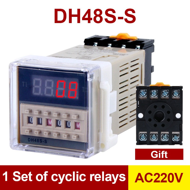 ทวิน ทามเมอร์ DH48S-S Digital Timer Delay Relay Device Programmable 5A 220V 12V