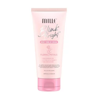 โทนอัพผิวกายมิลเล่ ไพรเมอร์ทาผิวขาว สำหรับผิวกาย ไม่ติดเสื้อผ้า Mille Blink Bright Body Tone Up Cream 150 g.