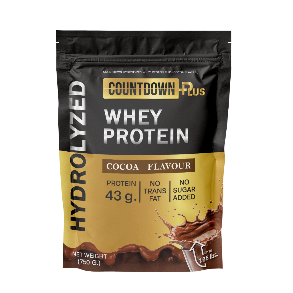 [เวย์โกโก้] COUNTDOWN PLUS HYDROLYZED WHEY PROTEIN เคาท์ดาวน์ ไฮโดรไลซ์ เวย์โปรตีน รสโกโก้ 750g.