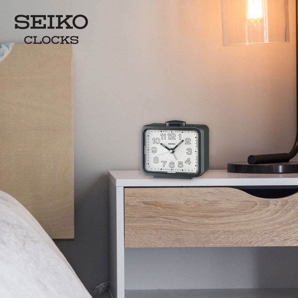 SEIKO CLOCKS นาฬิกาปลุก รุ่น QHK061K ขนาด 3.3 x 4.2 นิ้ว เดินเรียบ สีดำ - รูปที่ 3