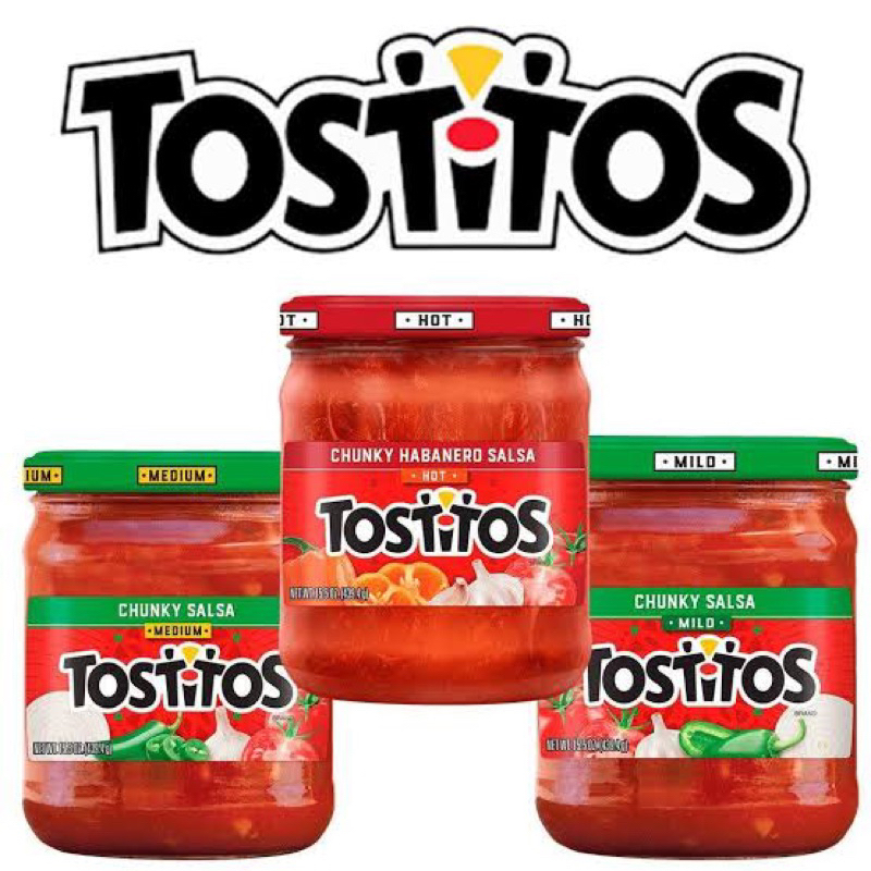 Tostotos red salsa medium / mild sauce 439g. ซัลซ่าซอส สำหรับจิ้ม ดิป ขวดแก้ว 2สูตร นำเข้าจากอเมริกา🇺🇸