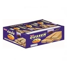 Gussen ขนม เวเฟอร์ กัสเซ็น สอดไส้นม ช๊อคโกแลต นมช๊อคโกแลต 12 ชิ้น (5.-)