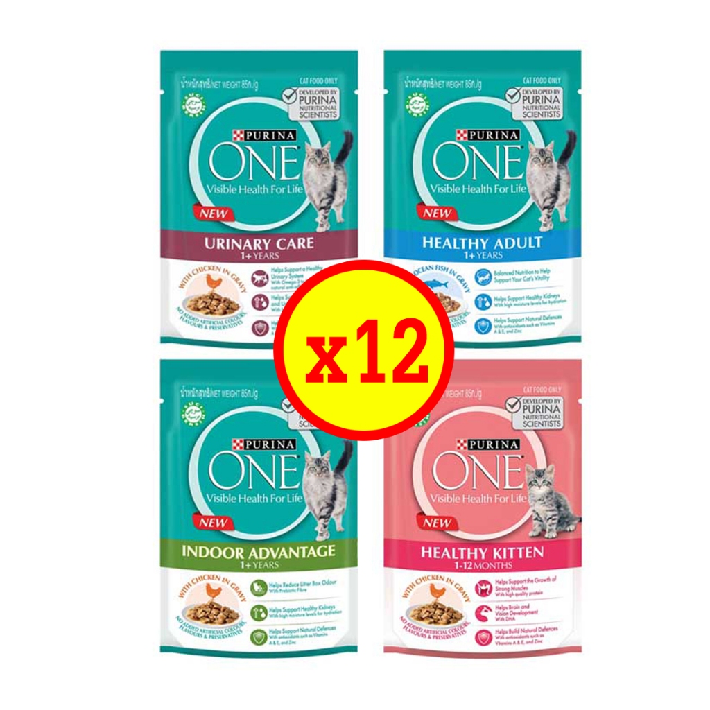 (ยกโหล) อาหารเปียกแมว Purina One 12x70g