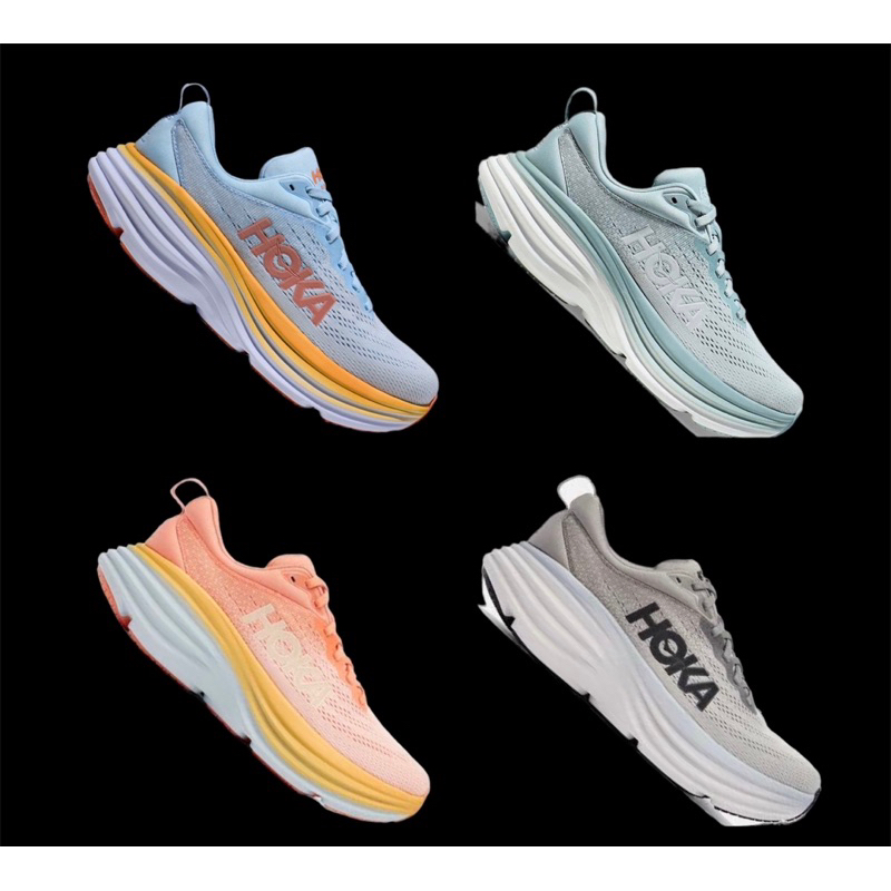 Hoka One One Bondi 8 (size36-45) Gray Blue Orange มีหลายสี