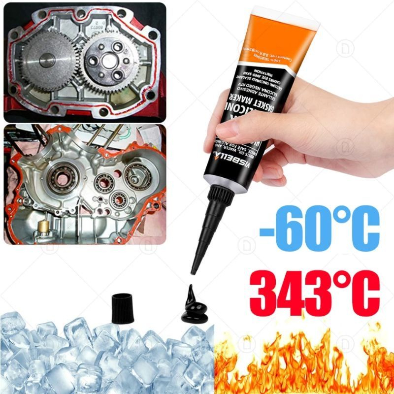 VISBELLA กาวทาประเก็น สีเทา ใช้แทนประเก็นได้ ทนน้ำมันและความร้อนได้สูง แท้ 100% 85g