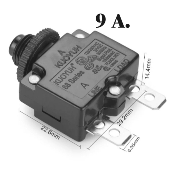 สวิทช์เบรกเกอร์ Overload protector Thermal Circuit Breaker KUOYUH 88 series 9A