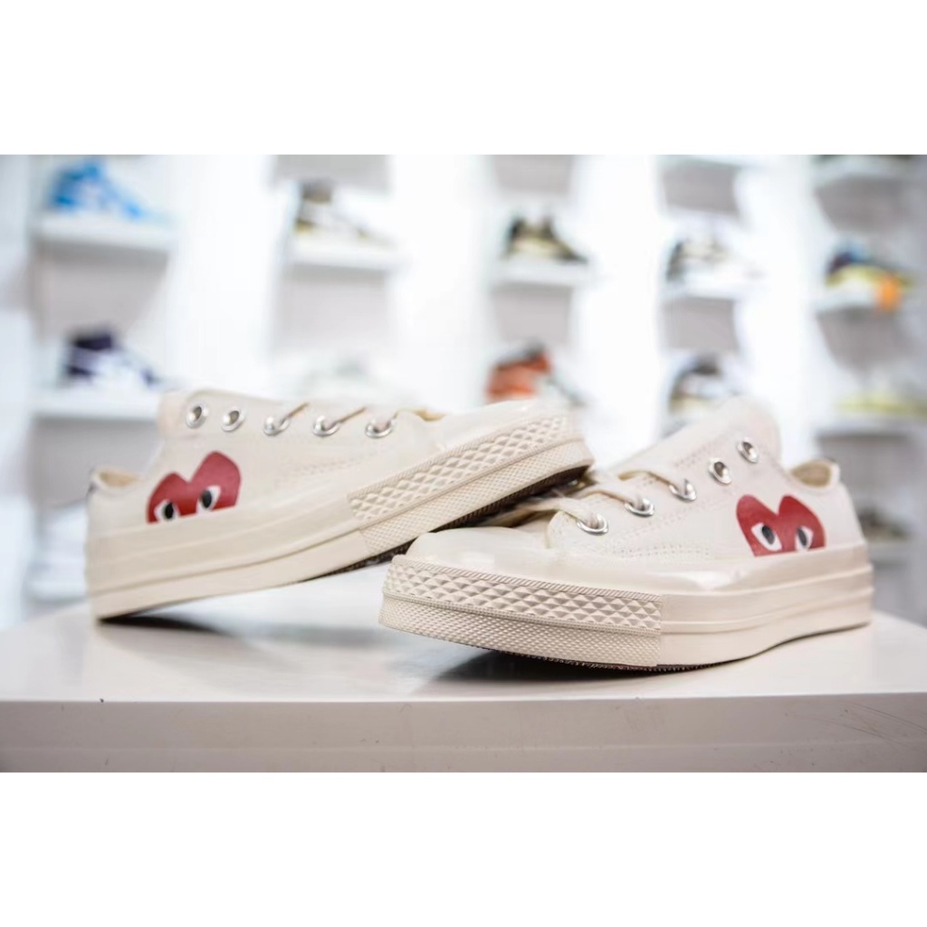 ของแท้ 100%CDG Play X Converse Chuck Taylor All Star 1970s สหพันธ์สินค้ารองเท้าผ้า