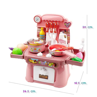 ⭐️Y&YToys Kids⭐ พร้อมส่ง ชุดครัวจำลองทำอาหาร มีเสียง มีไฟ ก๊อกน้ำไหลจริง 24ชิ้น