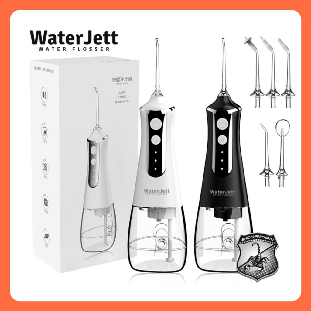 FlashSale WaterJett WJ10 IPX7 ไหมขัดฟัน ไร้สาย แบบชาร์จไฟได้ แบบพกพา ไหมขัดฟันพลังน้ำ Water Flosser L10