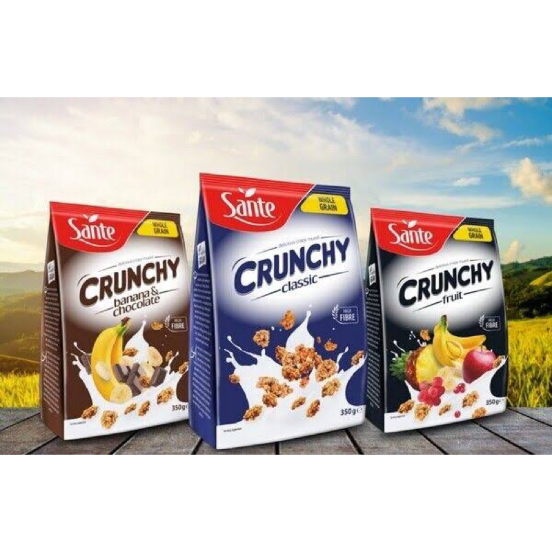 Sante crunchy muesli /fruit muesli hight fiber 350g. ซานเต้ มูสลี่อบกรอบจากโปแลนด์🇵🇱 มีหลายรสชาติ