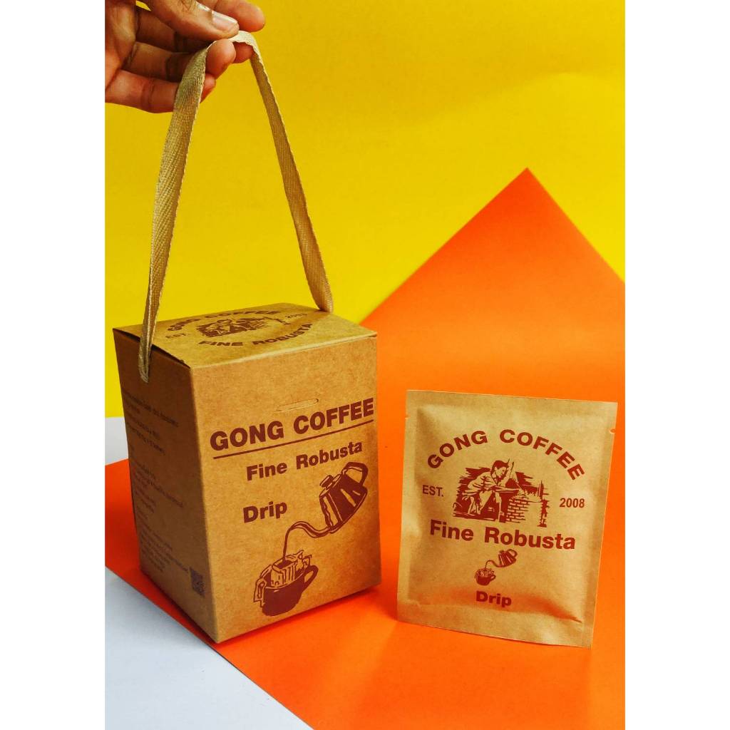 Gong coffee กาแฟคั่วไฟน์โรบัสต้า กล่องดริป