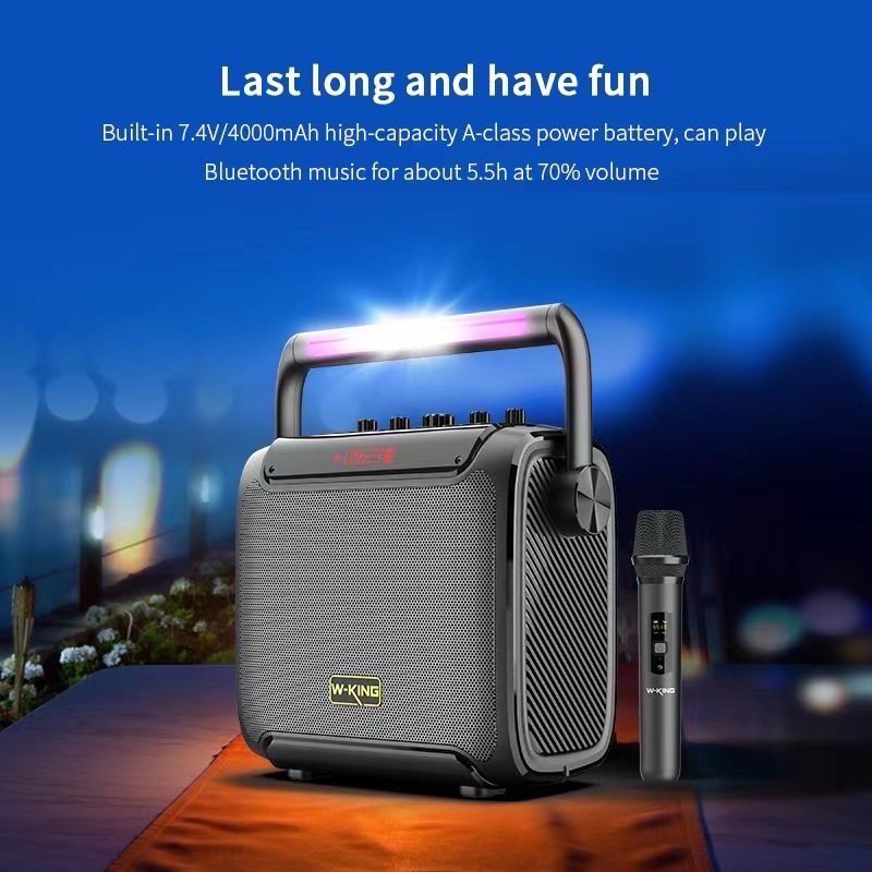 [ส่งจากไทย] W-king T3 ลำโพงบลูทูธ รุ่นใหม่ล่าสุด กำลังขับ 30W มีไฟ LED เบสแน่น ลำโพง Bluetooth Speaker Wking T3 แท้100%