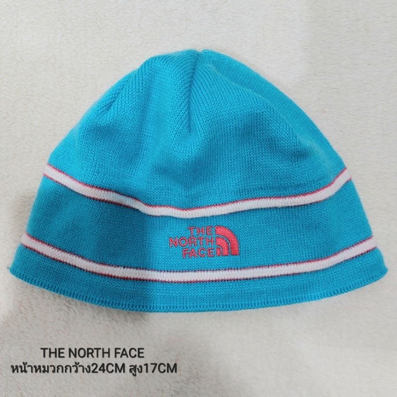 หมวกไหมพรมเด็ก THE NORTH FACE แท้100% สีฟ้าสดใส ด้านในบุผ้านุ่มนิ่มๆ รอบศรีษะ 48ซม.