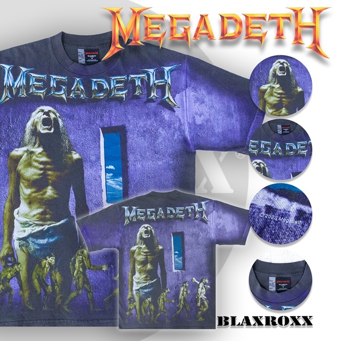 BLAXROXX® | ลิขสิทธิ์แท้ Megadeth | MGD027-LA | เสื้อวง OVP สีจม | Los Angeles Apparel | รันนัมเบอร์