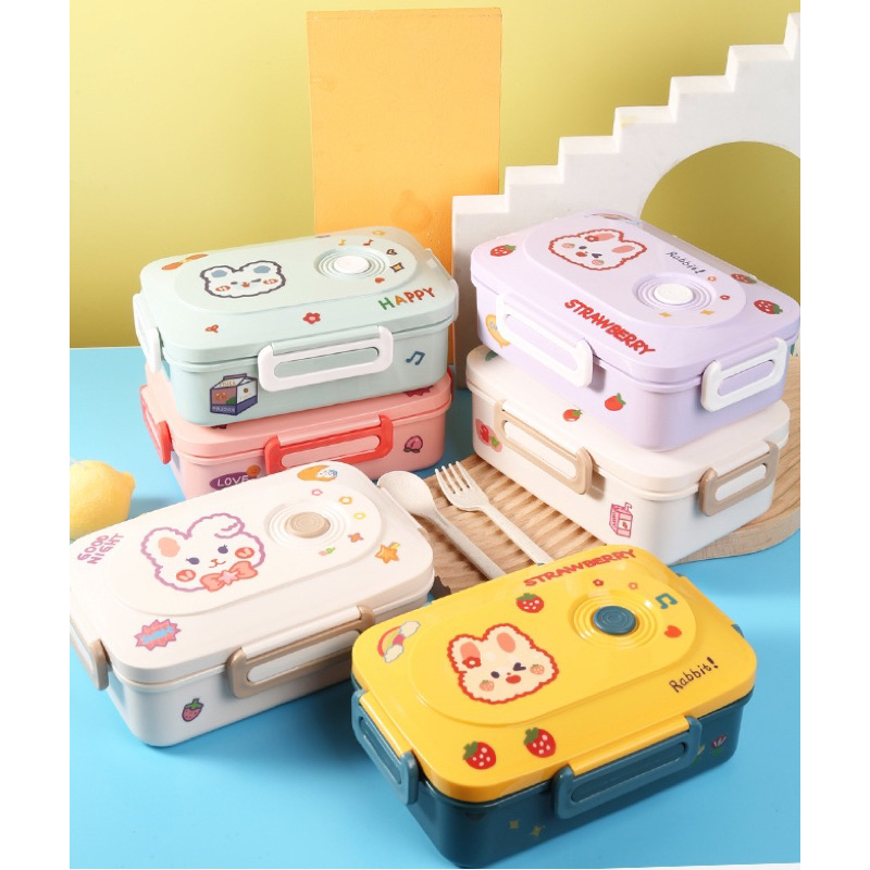 🍱กล่องอาหารกลางวัน(พร้อมส่ง) ขนาดใหญ่ จุของได้เยอะ ลายการ์ตูน ขนาด 1200 ML🍱