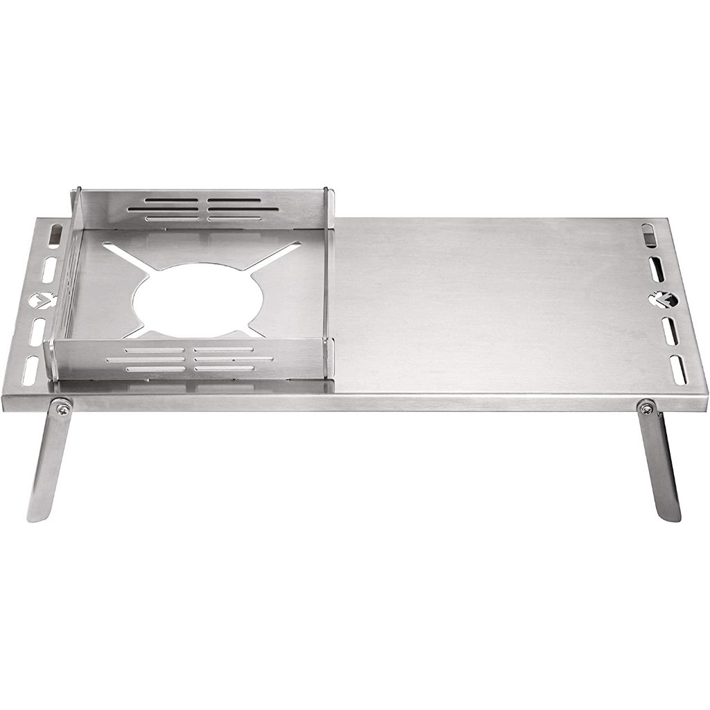 Campingmoon Solo Table Stainless Steel Storage with Cycle Plate Camping Kitchen (SK-310CP) โต๊ะสแตนเลสมีที่วางเตา