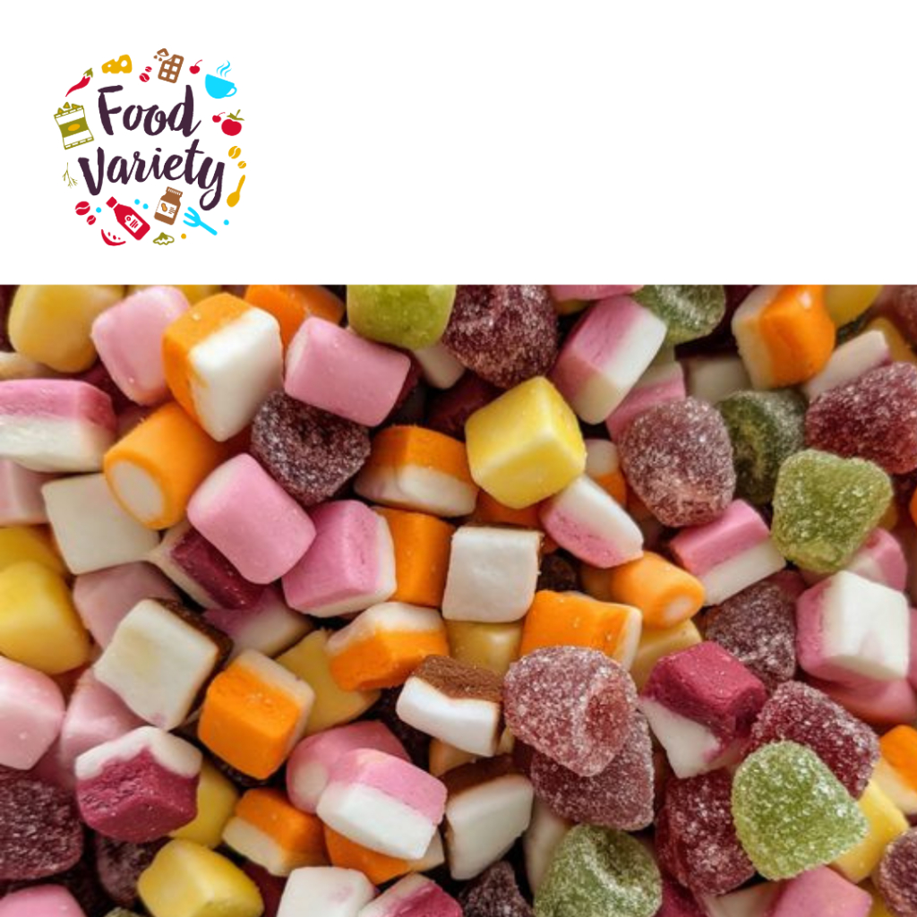 Food Variety Dolly Mixtures Assorted Fruit Flavour Gums ฟู๊ด วาไรตี้ ดอลลี่ มิกซ์เจอร์ หมากฝรั่งรสผล