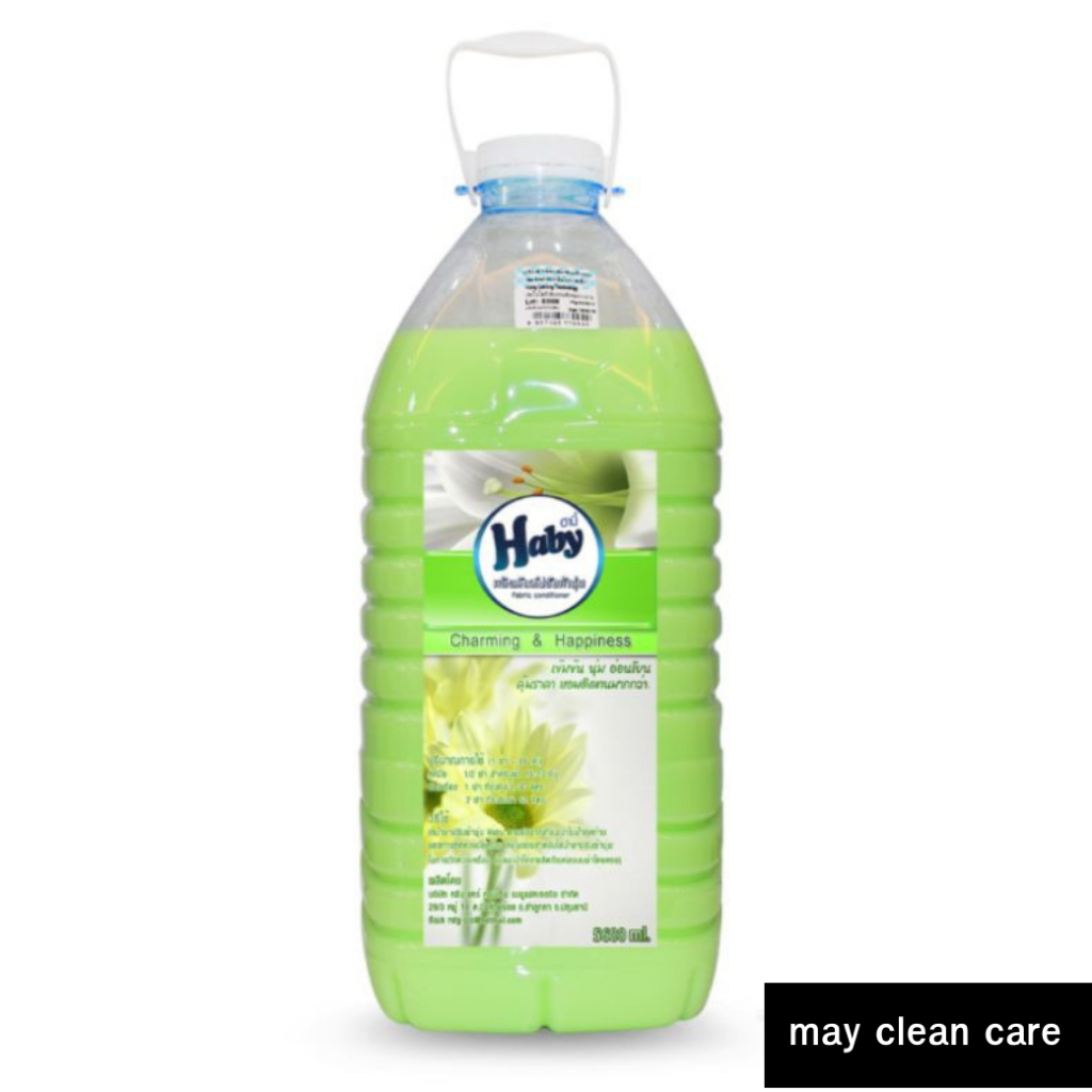 Haby น้ำยาปรับผ้านุ่ม  (สีเขียว) ขนาด 5600 มล กลิ่น Charming & Happiness