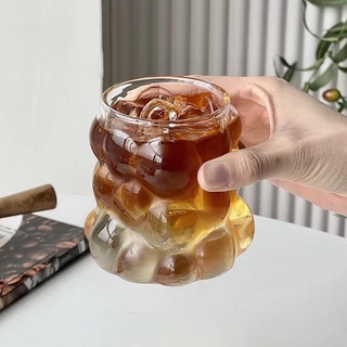 แก้วรูปทรงองุ่น 350ml แก้วกาแฟ มินิมอล มีหูจับ รูปก้อนเมฆ