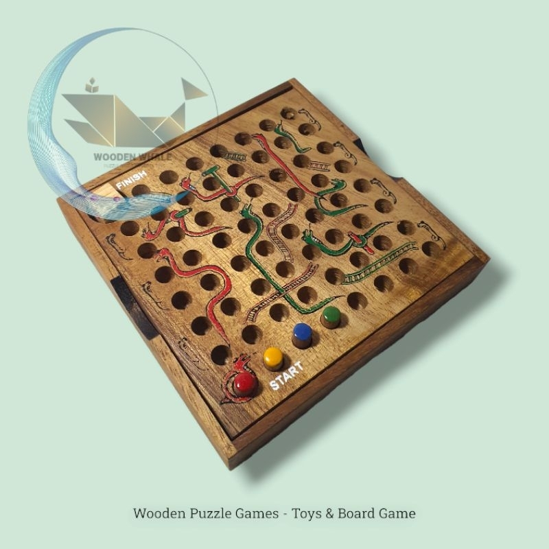 เกมบันไดงู (Snakes&amp;Ladders), เกมงูตกบันได, ของเล่นเสริมสร้างทักษะ และพัฒนาการ -Wooden Toy -Toys -Puzzle Toy -Puzzle Game