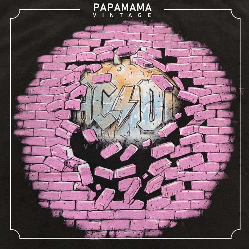 [ ACDC ] Ballbreaker BIO washed ฟอกไบโอ นุ่มมาก เสื้อทัวร์ วงร๊อค โปรโมทซิงเกิ้ล papamama vintage shirt