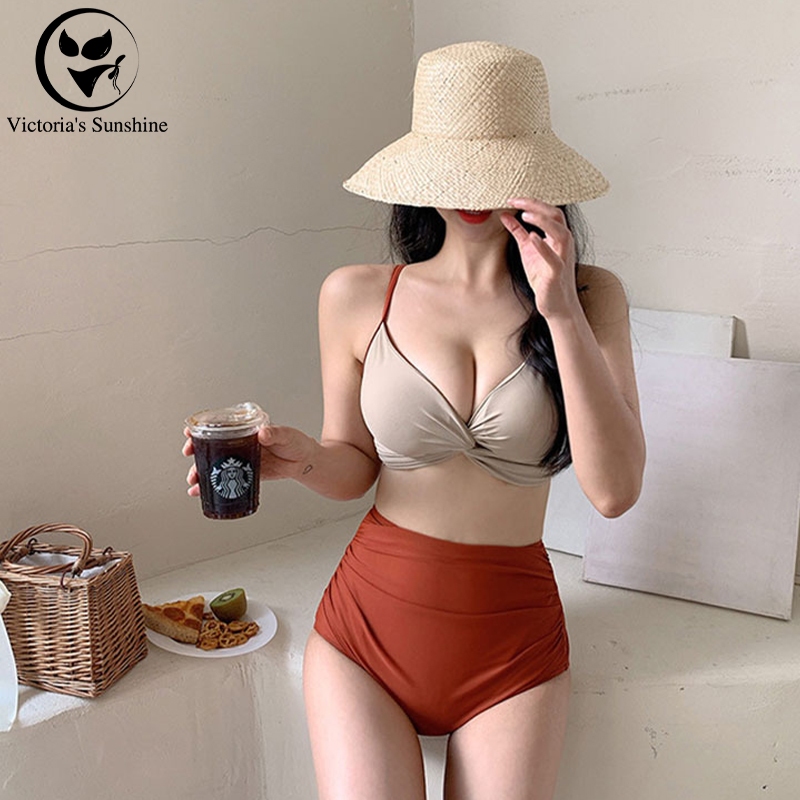ไลฟ์สดลด50📢ชุดว่ายน้ำผู้หญิง ชุดว่ายน้ําแฟชั่น ทูพีช เซ็กซี่ เอวสูง ผลิตภัณฑ์ใหม่#0165