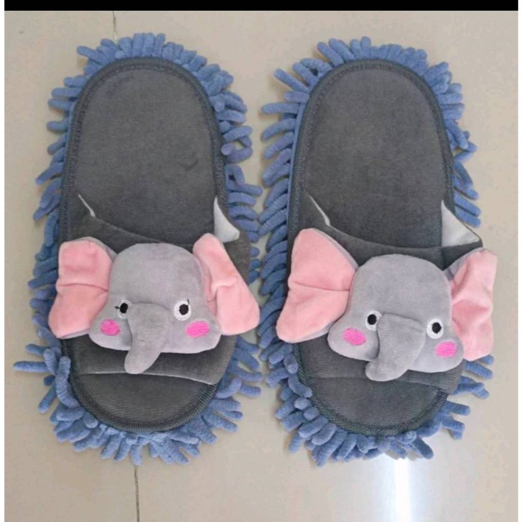 รองเท้า ใส่ในบ้านถูพื้นหัวตุ๊กตา(พร้อมส่ง)
