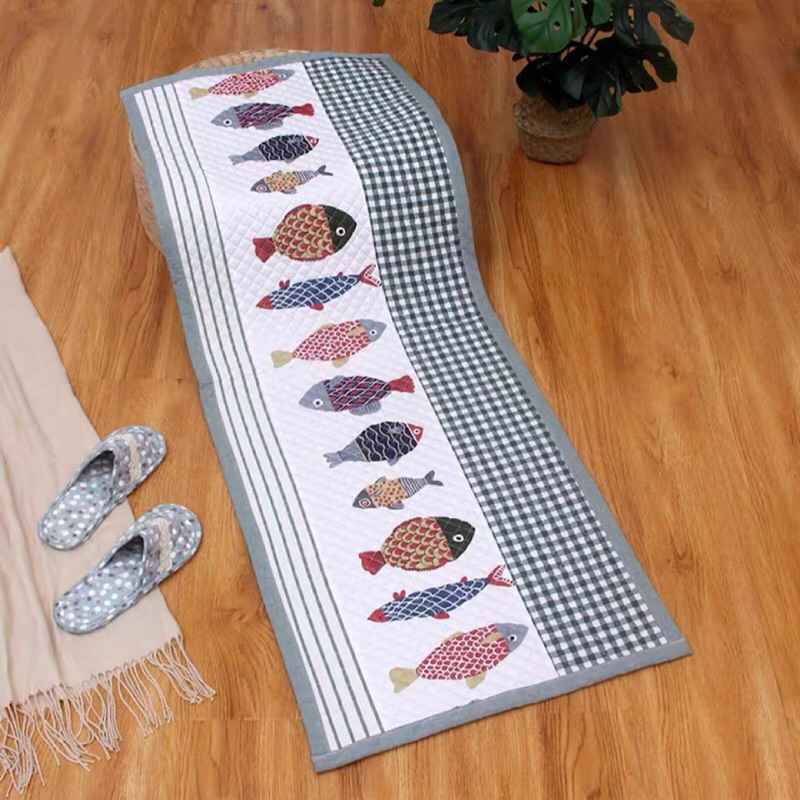 ตกแต่งบ้าน  พรมปูพื้น พรมเช็ดเท้าขนาด50*135cm พรมเช็ดเท้าสไตล์วินเทจ ใช้ปูหน้าเตียง หรือในบ้าน ราคาพิเศษ