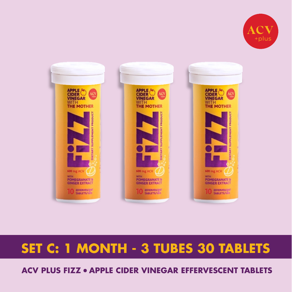 ACV Plus FIZZ [Set C] : เม็ดฟู่ แอปเปิ้ลไซเดอร์วินีการ์ Apple Cider Vinegar Effervescent Tablets